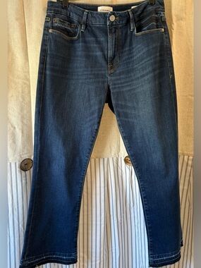 FRAME Dark Indigo Le Crop Mini Stretchy Boot Jeans